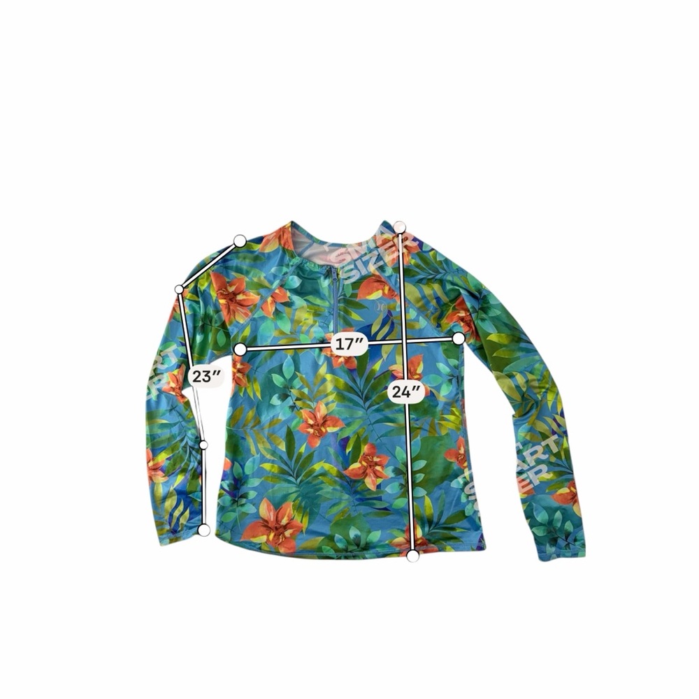Hurley‎ Women’s Long Sleeve Rash Guard Swim Shirt ResortWear Sz S UV Protection - Picture 3 of 6